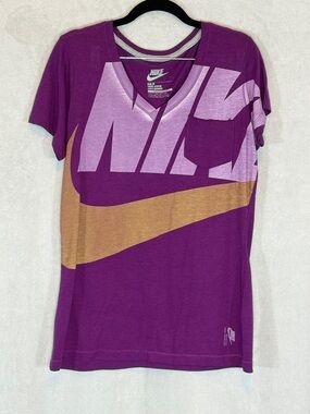 Nike - Purple Pink Gold - Graphic Pocket Tee - XL